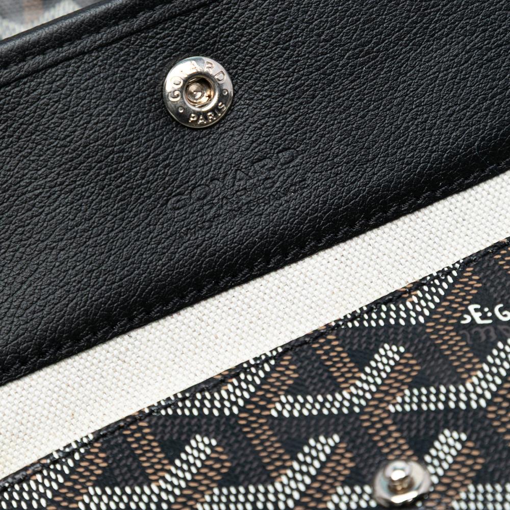 Goyard AB Goyard Black Coated Canvas Fabric Goyardine Saint Louis PM France