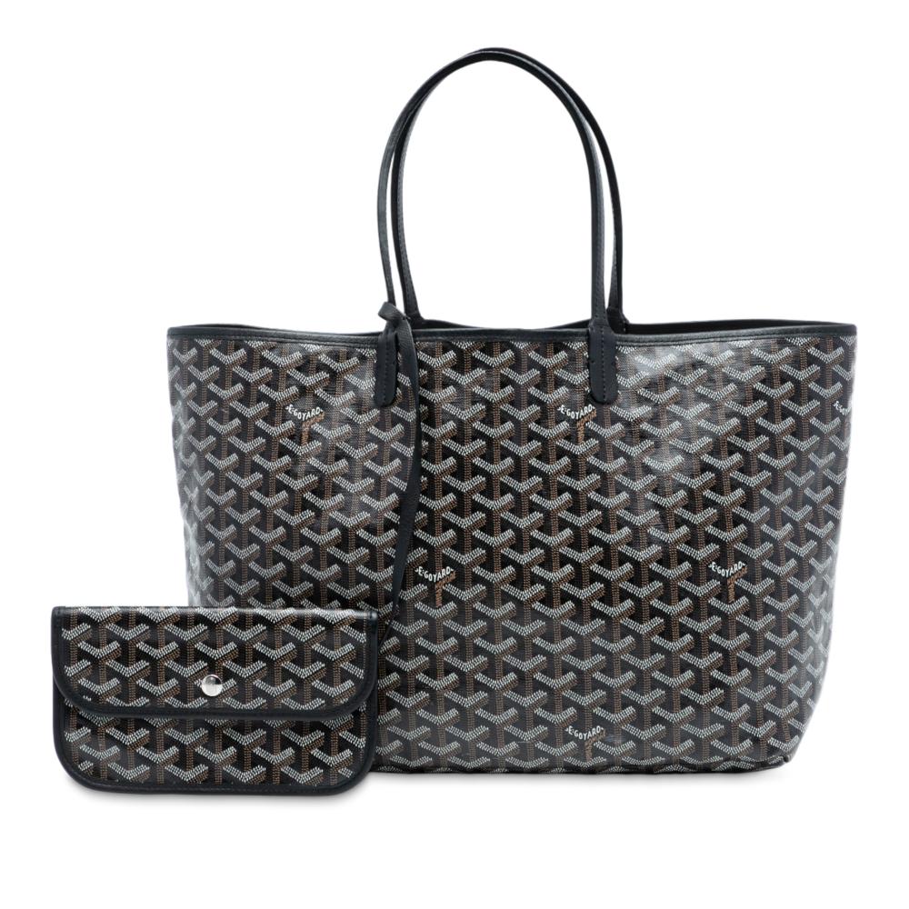 Goyard AB Goyard Black Coated Canvas Fabric Goyardine Saint Louis PM France