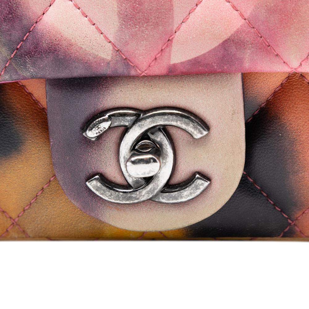 Chanel B Chanel Pink Lambskin Leather Leather Small Lambskin Flower Power Single Flap Italy