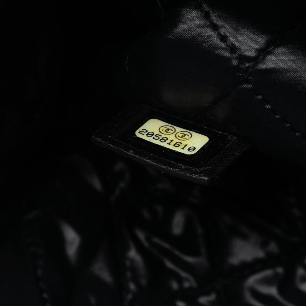 Chanel AB Chanel Black Patent Leather Leather Medium Quilted Patent Double Stitch O Case Clutch Italy