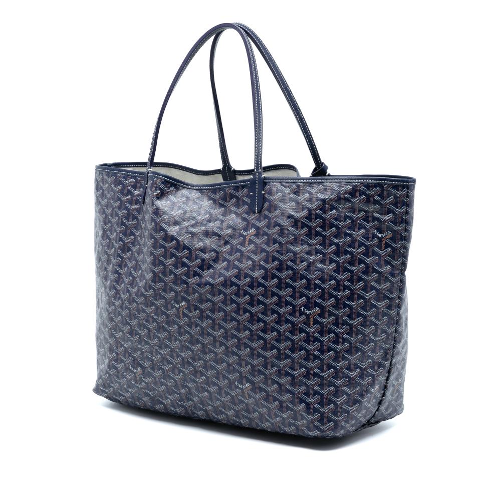 Goyard B Goyard Blue Coated Canvas Fabric Goyardine Saint Louis GM France