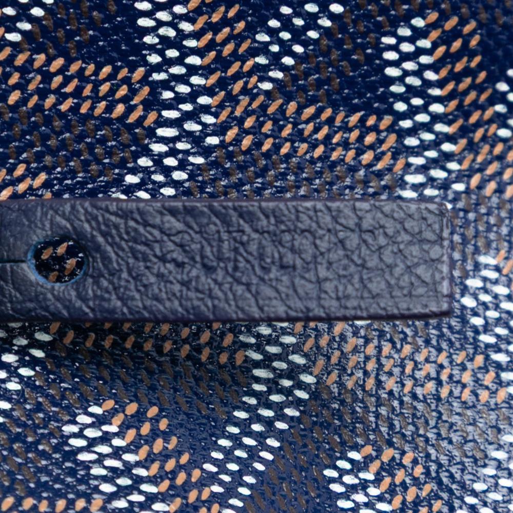 Goyard B Goyard Blue Coated Canvas Fabric Goyardine Saint Louis GM France