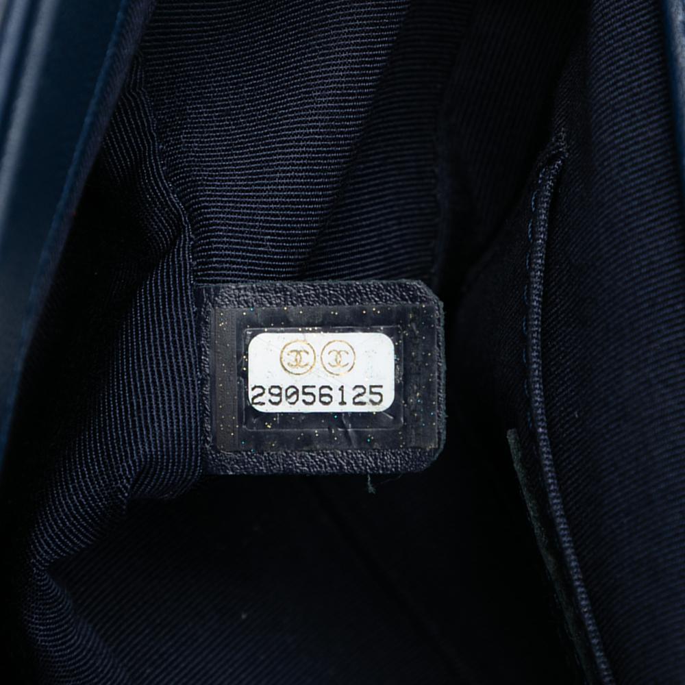 Chanel B Chanel Blue Navy Lambskin Leather Leather Mini Quilted Lambskin In The Loop Flap Italy