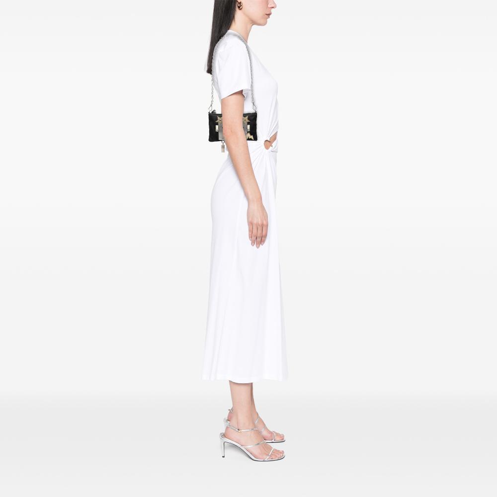 Prada AB Prada Black Nylon Fabric Tessuto Saffiano Robot Chain Shoulder Bag Italy