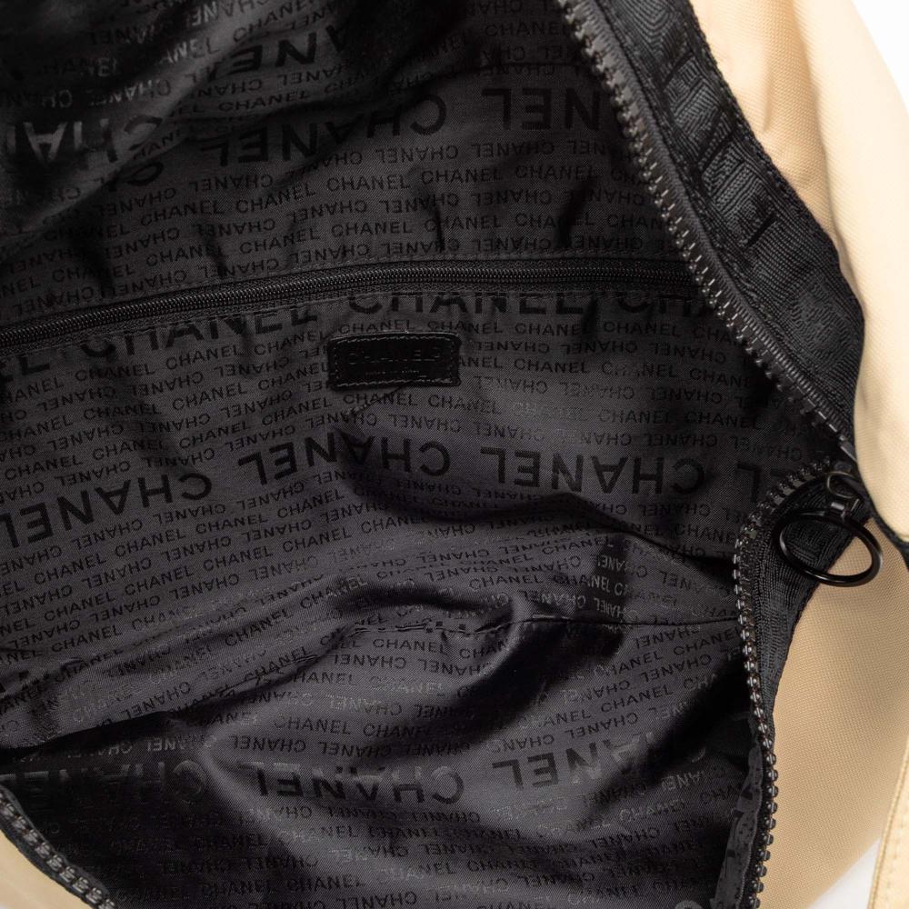 Chanel AB Chanel Brown Beige with Black Nylon Fabric CC Sport Line Belt Bag Italy