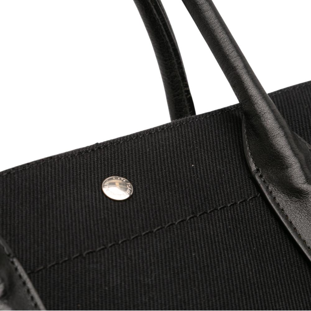 Saint Laurent AB Saint Laurent Black Canvas Fabric Rive Gauche North South Tote Italy