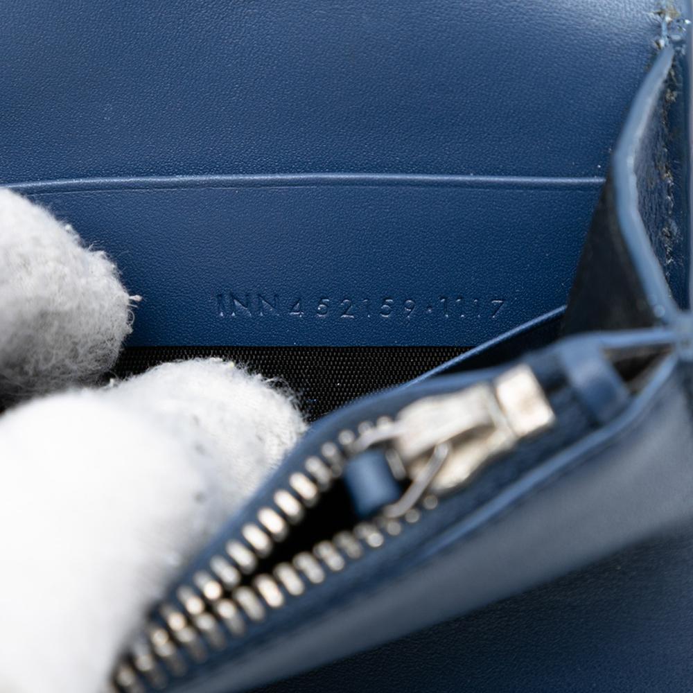 Saint Laurent B Saint Laurent Blue Calf Leather Smooth skin Monogram Kate Tassel Wallet on Chain Italy