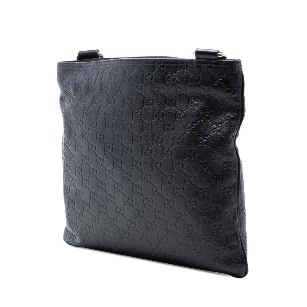 Gucci B Gucci Black Calf Leather Guccissima Crossbody Italy