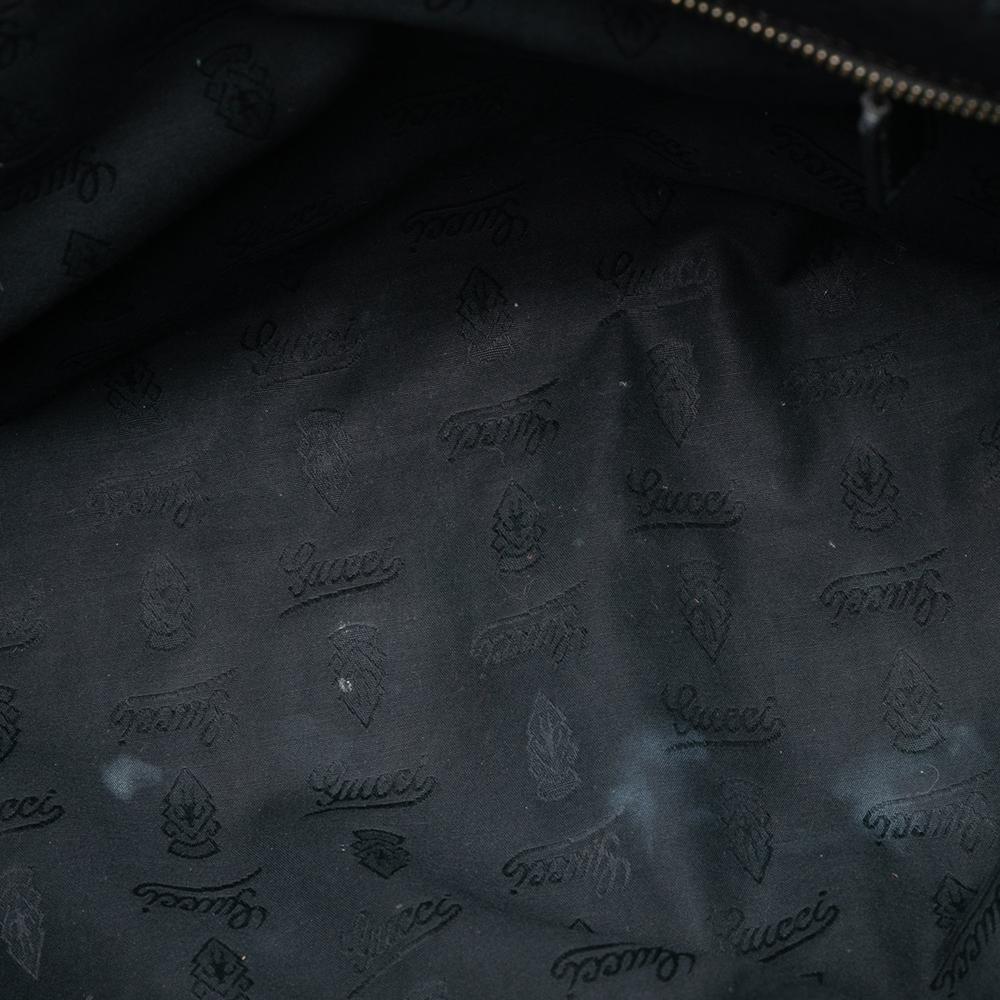 Gucci B Gucci Black Coated Canvas Fabric Medium GG Imprime Tote Italy