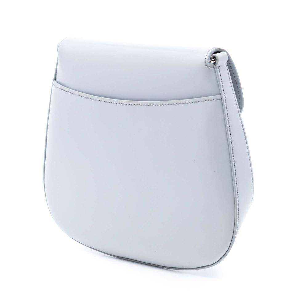 Prada AB Prada Gray Light Gray Calf Leather Mini Brushed Cleo Flap Italy