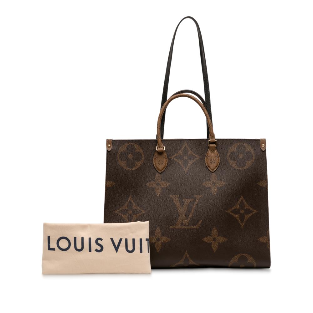 Louis Vuitton AB Louis Vuitton Brown Monogram Canvas Fabric Monogram Reverse Giant OnTheGo GM Italy