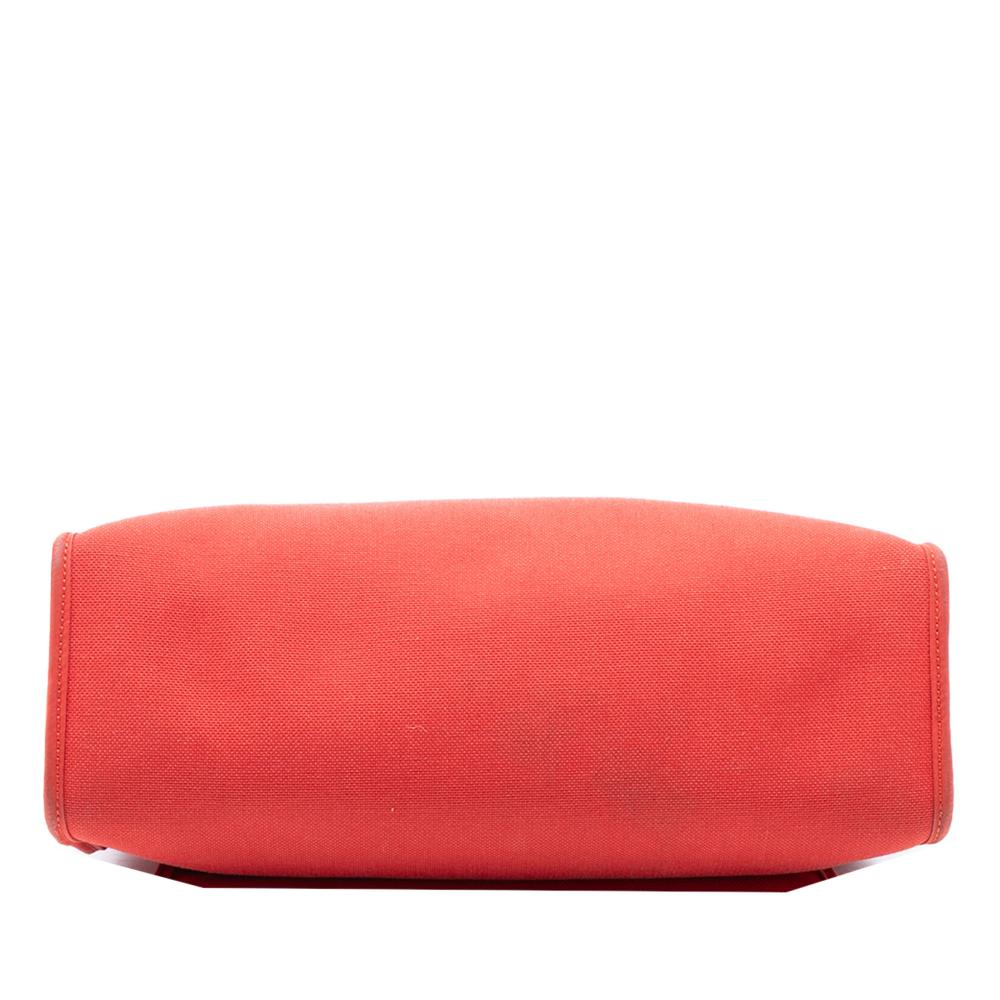 Hermès B Hermès Orange Dark Orange with Brown Canvas Fabric Toile Herbag Zip 31 France