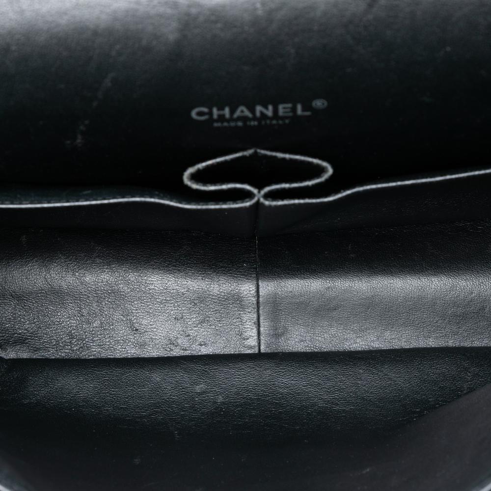 Chanel B Chanel Black Patent Leather Leather Maxi Classic Patent Double Flap Italy