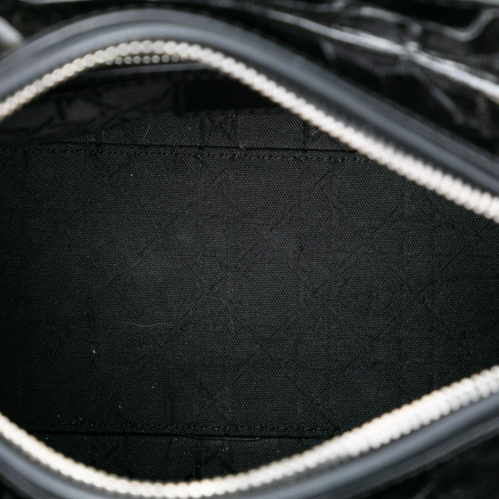 Christian Dior B Dior Black Patent Leather Leather Medium Patent Cannage Lady Dior Italy