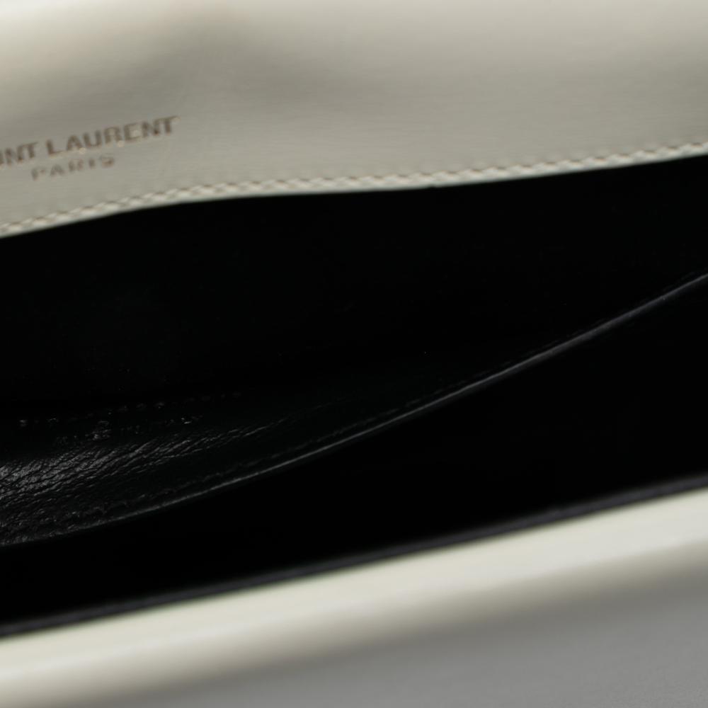 Saint Laurent AB Saint Laurent White Calf Leather Medium Monogram Sulpice Crossbody Italy