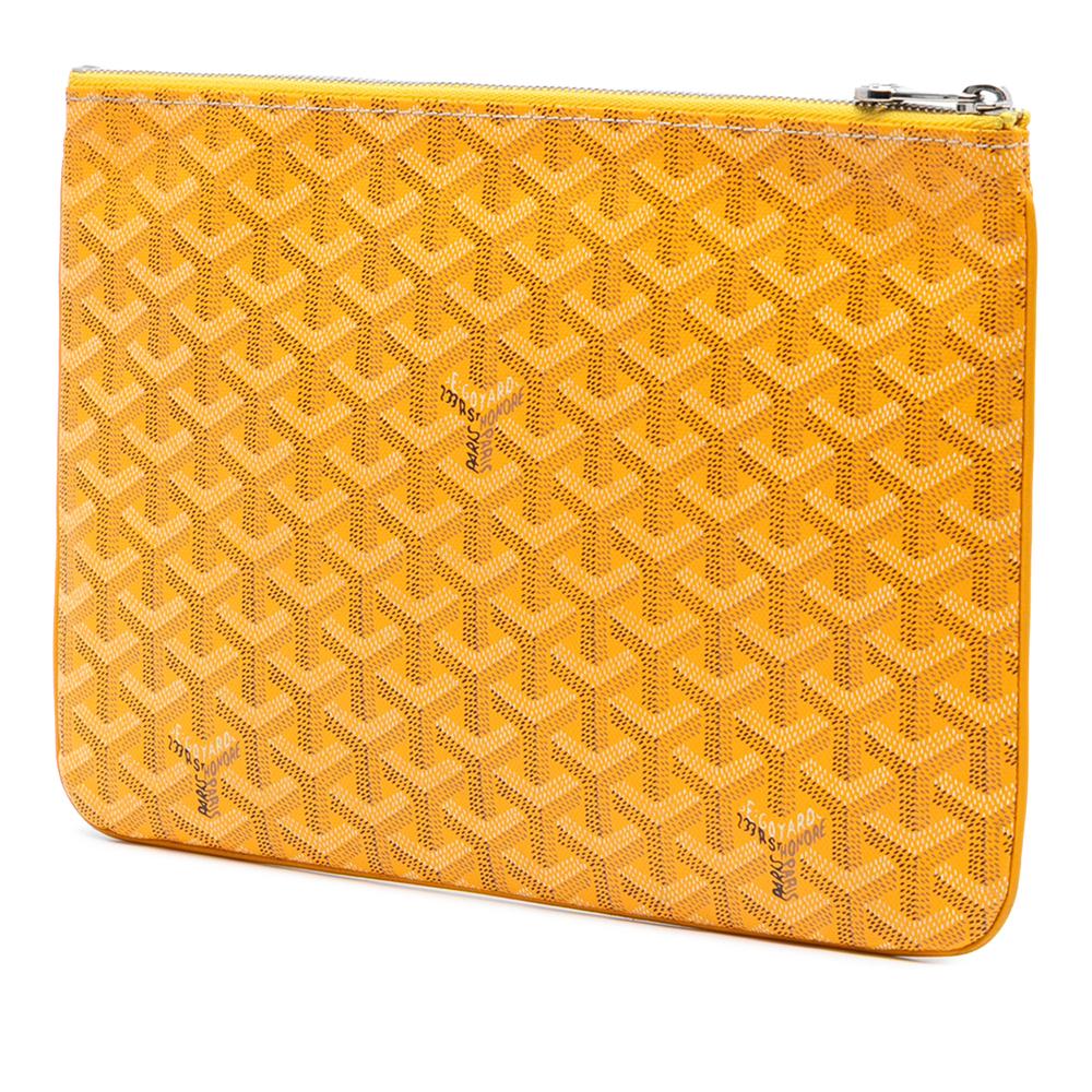 Goyard AB Goyard Yellow Coated Canvas Fabric Goyardine Senat MM France