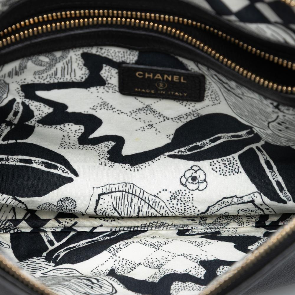 Chanel AB Chanel Black Caviar Leather Leather Medium Caviar Lucky Clover O Case Clutch Italy