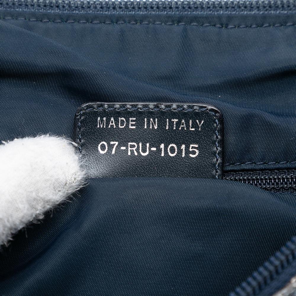 Christian Dior B Dior Blue Navy Canvas Fabric Diorissimo Trotter Crossbody Italy