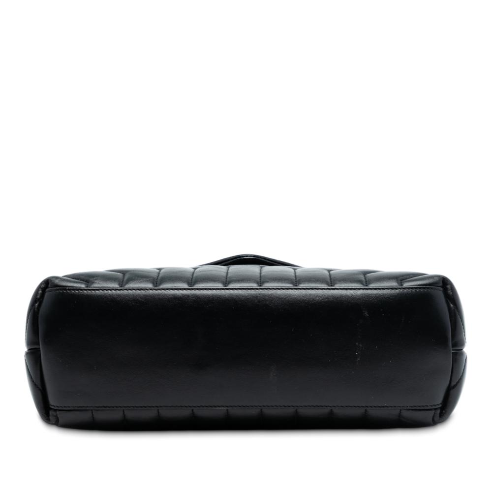 Saint Laurent B Saint Laurent Black Calf Leather Medium Matelasse Monogram Monochrome Loulou Shoulder Bag Italy