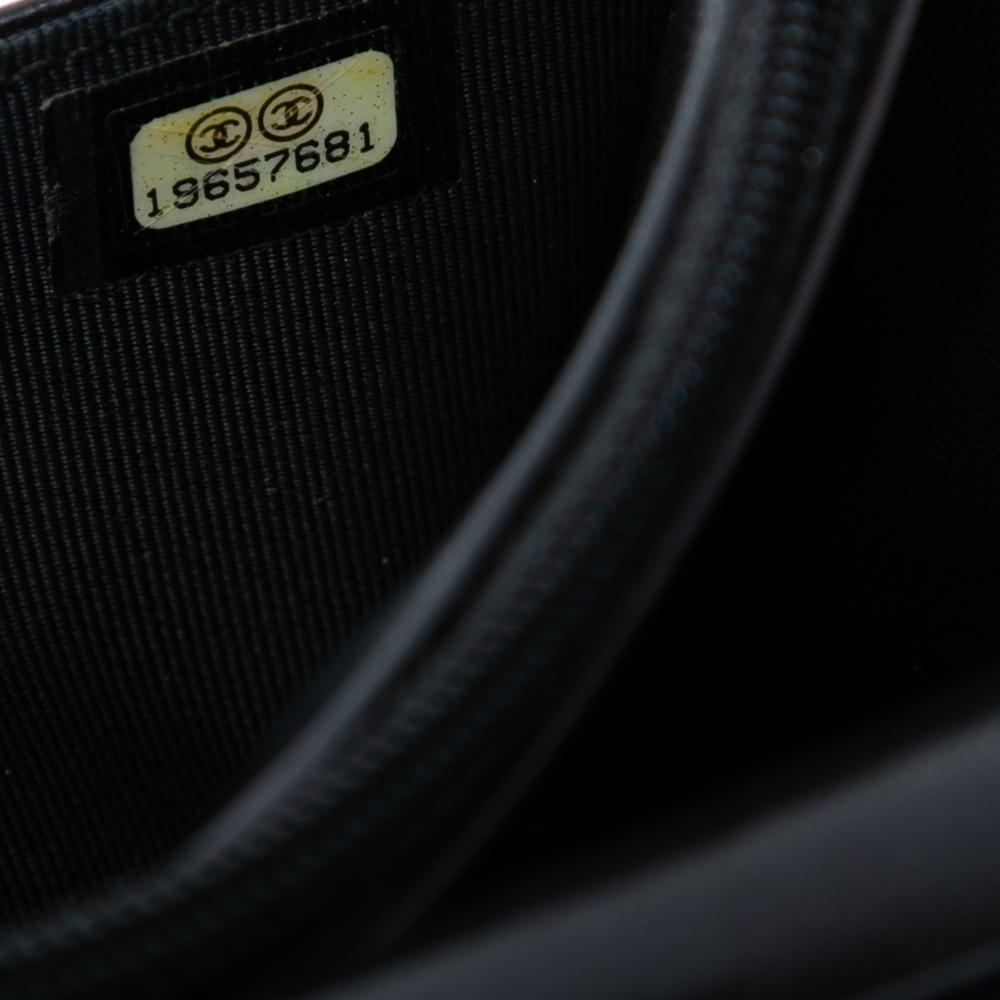 Chanel B Chanel Black Lambskin Leather Leather CC Quilted Lambskin Wallet On Chain Italy