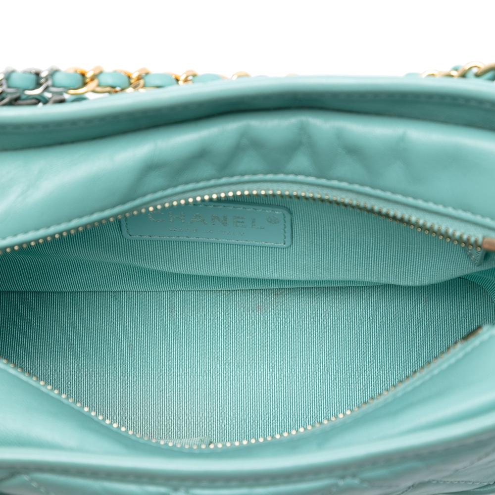 Chanel AB Chanel Blue Light Blue Calf Leather Small Aged skin Gabrielle Crossbody Italy