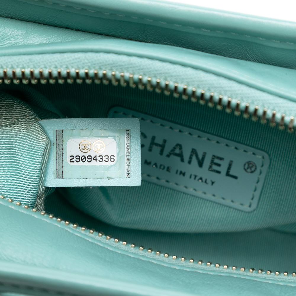 Chanel AB Chanel Blue Light Blue Calf Leather Small Aged skin Gabrielle Crossbody Italy