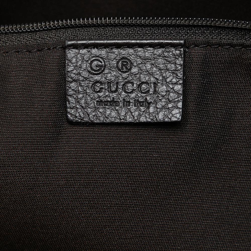 Gucci AB Gucci Brown Beige Coated Canvas Fabric GG Crystal Abbey D Ring Tote Italy