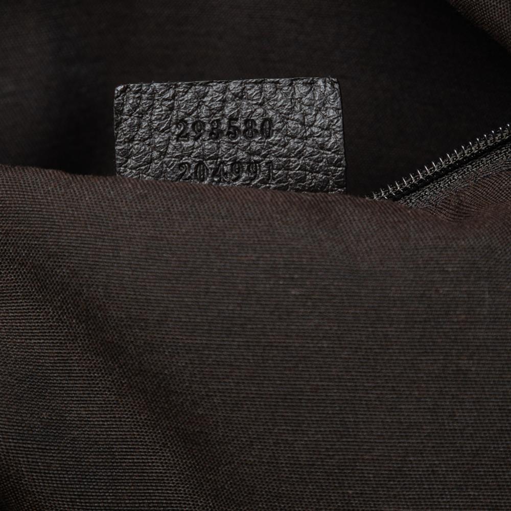 Gucci AB Gucci Brown Beige Coated Canvas Fabric GG Crystal Abbey D Ring Tote Italy