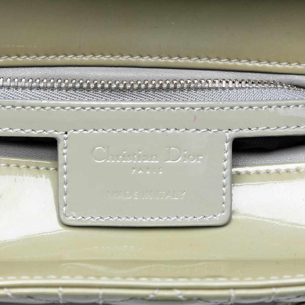 Christian Dior B Dior Green Mint Patent Leather Leather Medium Patent Cannage Lady Dior Italy