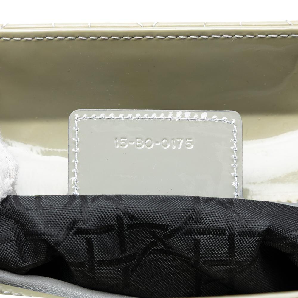 Christian Dior B Dior Green Mint Patent Leather Leather Medium Patent Cannage Lady Dior Italy