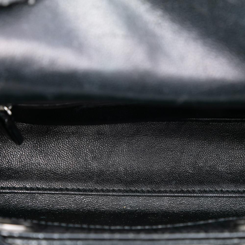 Christian Dior B Dior Black Patent Leather Leather Mini Metallic Patent Microcannage Lady Dior Italy