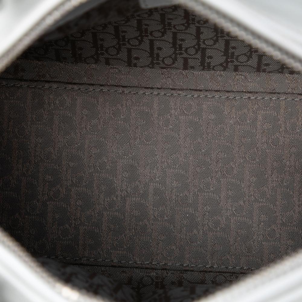 Christian Dior B Dior White Lambskin Leather Leather Medium Lambskin Cannage Lady Dior Italy