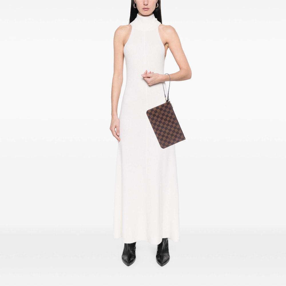 Louis Vuitton B Louis Vuitton Brown Damier Canvas Fabric Damier Ebene Neverfull Pouch MM Spain