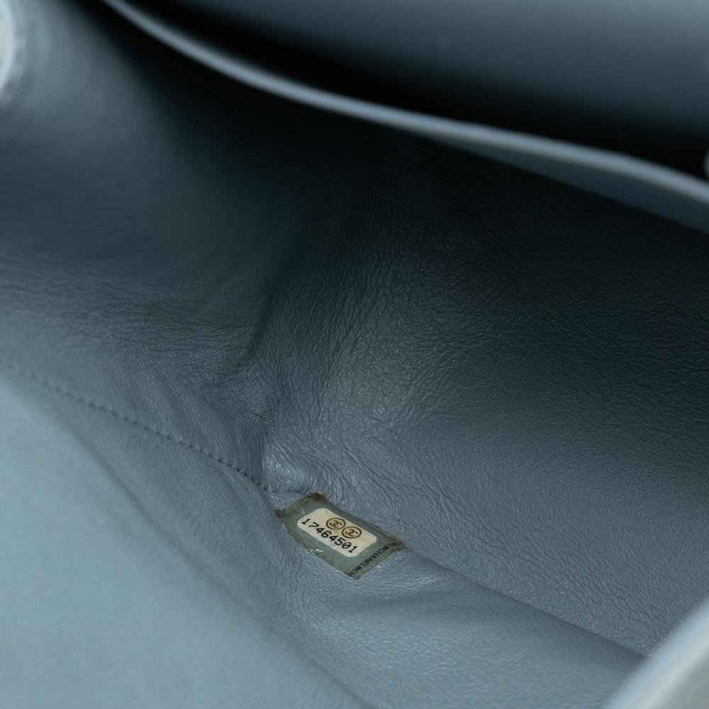 Chanel B Chanel Blue Light Blue Caviar Leather Leather Jumbo Classic Caviar Double Flap Italy