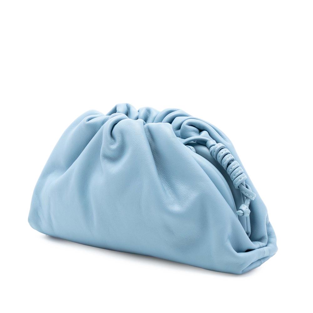 Bottega Veneta AB Bottega Veneta Blue Light Blue Lambskin Leather Leather Lambskin The Mini Pouch Crossbody Italy