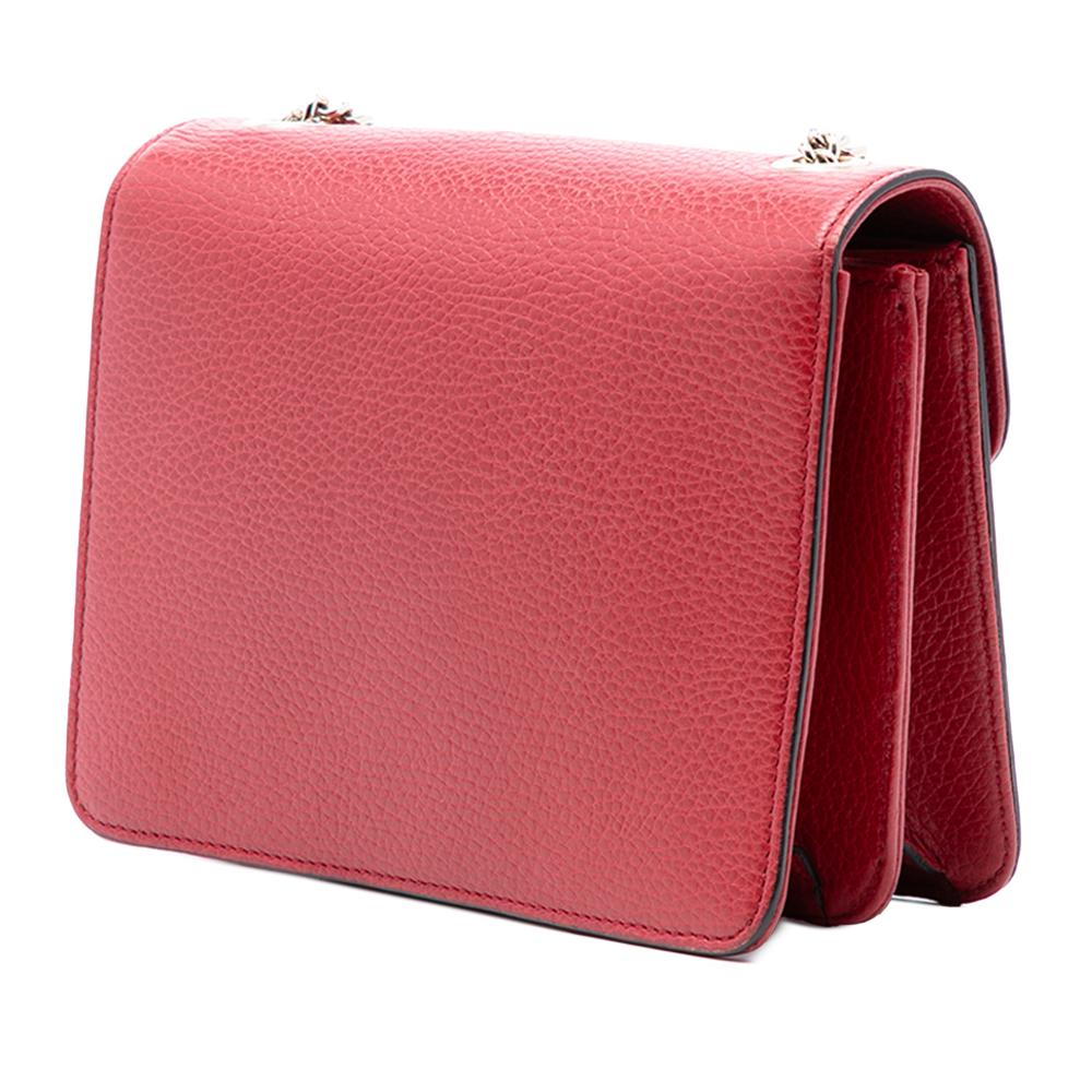 Gucci B Gucci Red Calf Leather Small Dollar skin Interlocking G Crossbody Italy