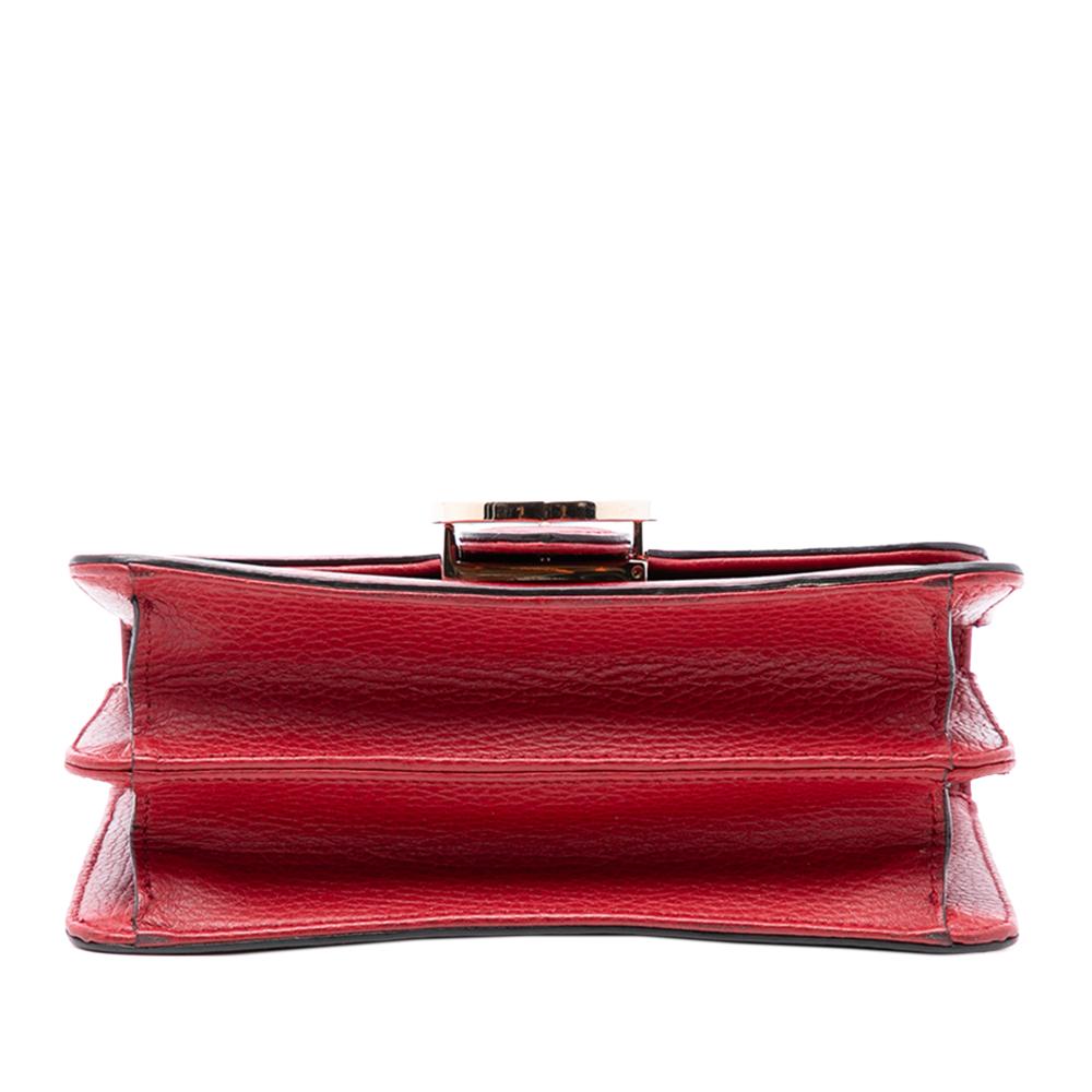 Gucci B Gucci Red Calf Leather Small Dollar skin Interlocking G Crossbody Italy