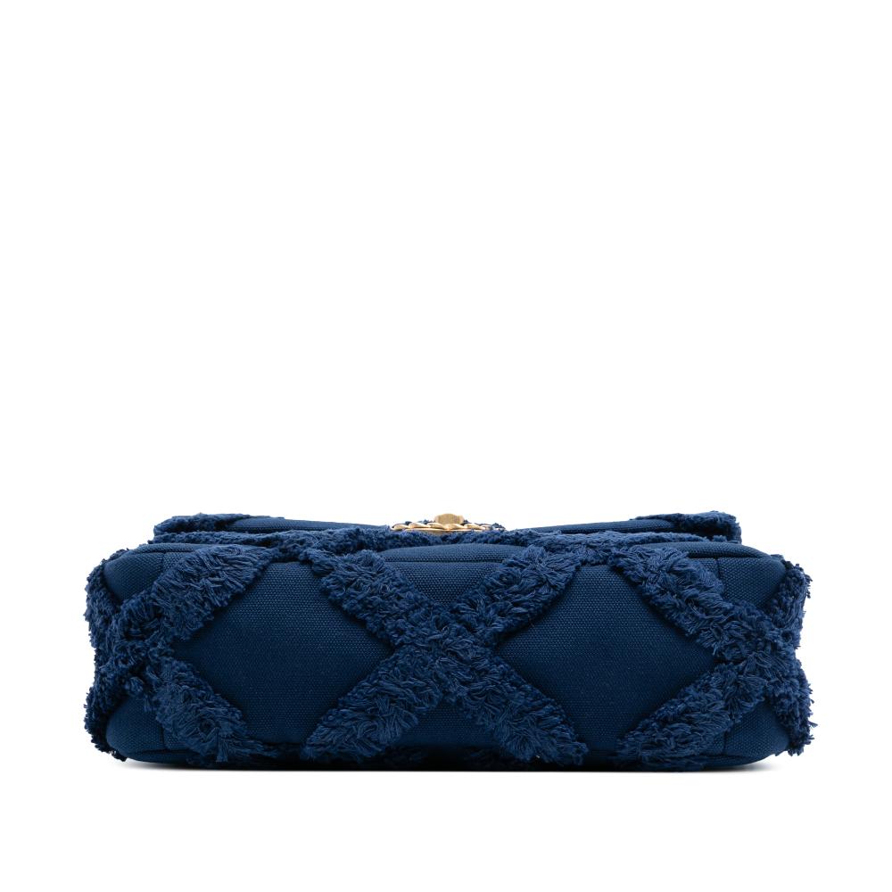 Chanel AB Chanel Blue Canvas Fabric Medium and Cotton 19 Flap Italy