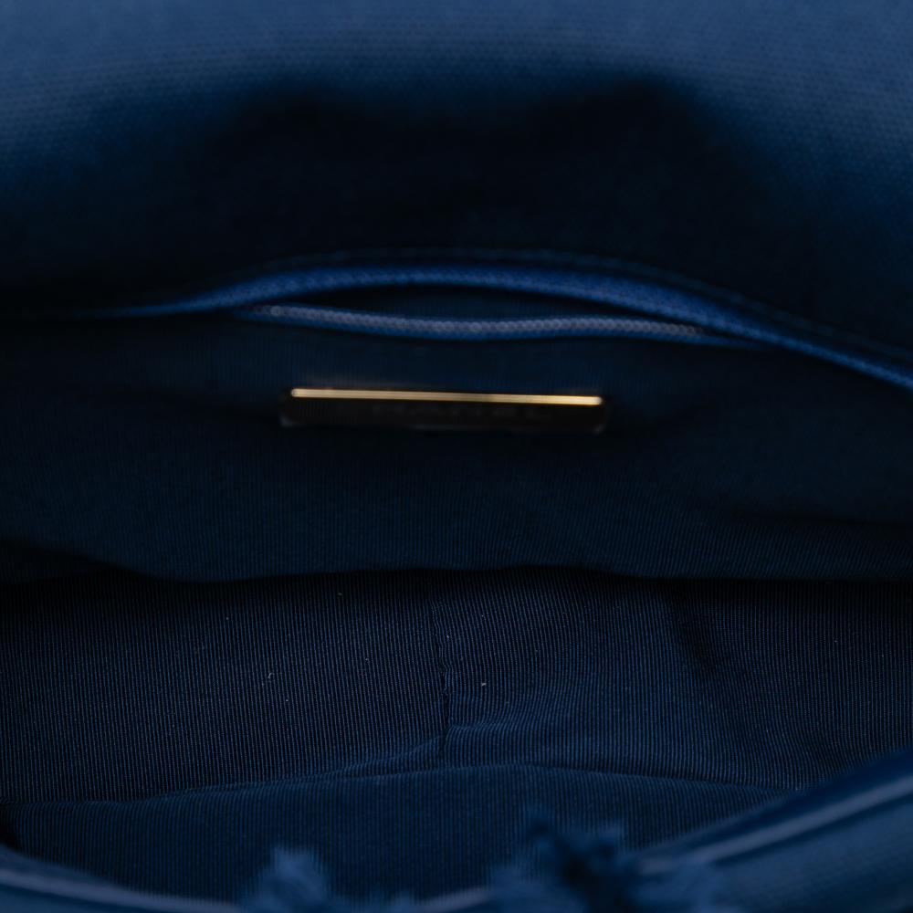 Chanel AB Chanel Blue Canvas Fabric Medium and Cotton 19 Flap Italy