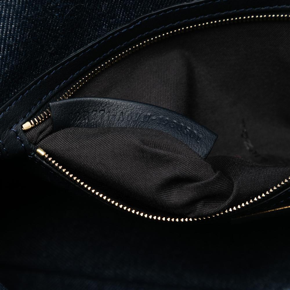 Fendi AB Fendi Blue Denim Denim Fabric Large Baguette Satchel Italy