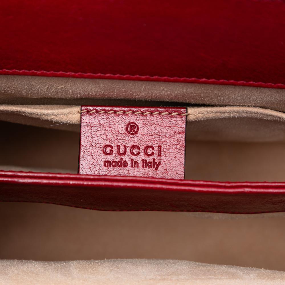 Gucci B Gucci Blue Dark Blue Suede Leather Small Ophidia Chain Crossbody Italy