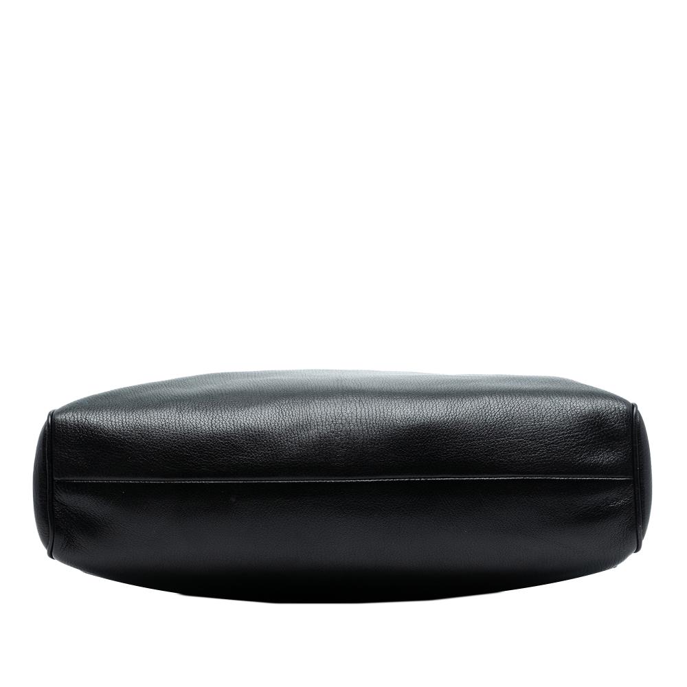 Bottega Veneta B Bottega Veneta Black Goatskin Leather Madras Sfumato Brera Handbag Italy