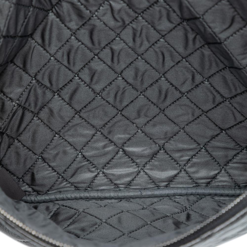 Chanel AB Chanel Black Patent Leather Leather Large Quilted Iridescent Patent O Case Clutch Italy