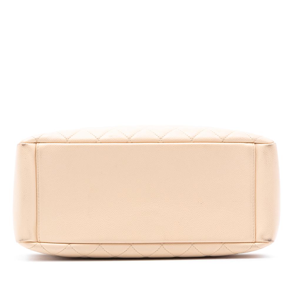 Chanel B Chanel Brown Light Beige Caviar Leather Leather Caviar Grand Shopping Tote Italy