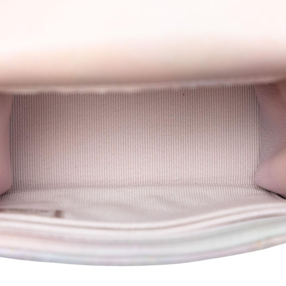 Chanel Pink CC Quilted Lambskin Ombre Top Handle Flap Clutch With Chain France