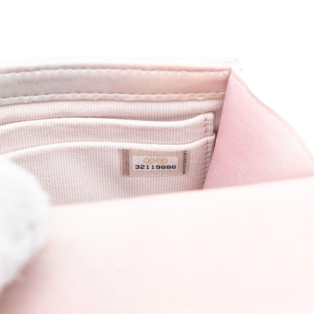 Chanel Pink CC Quilted Lambskin Ombre Top Handle Flap Clutch With Chain France