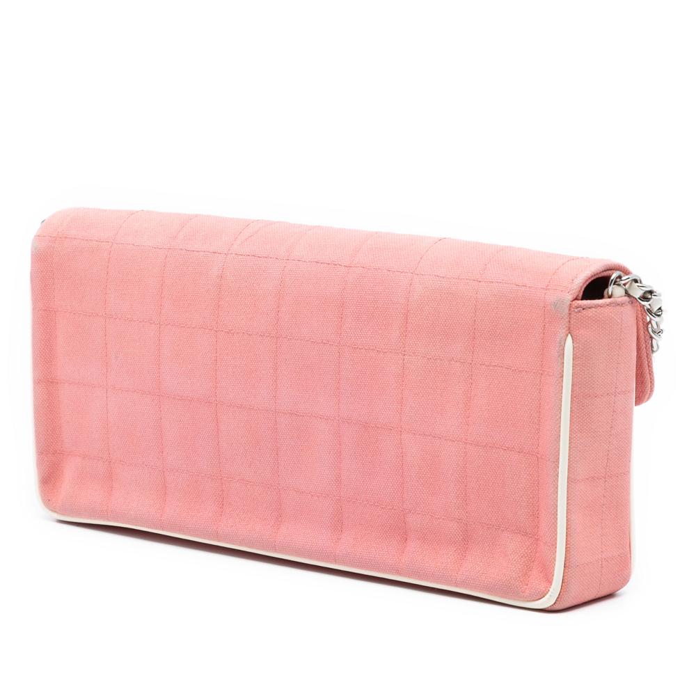 Chanel B Chanel Pink Blush Canvas Fabric Chocolate Bar East West Flap France