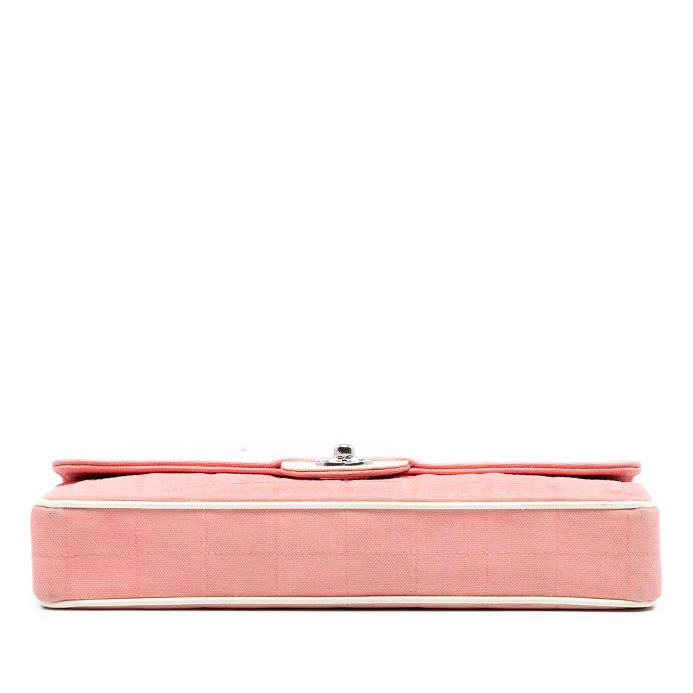 Chanel B Chanel Pink Blush Canvas Fabric Chocolate Bar East West Flap France