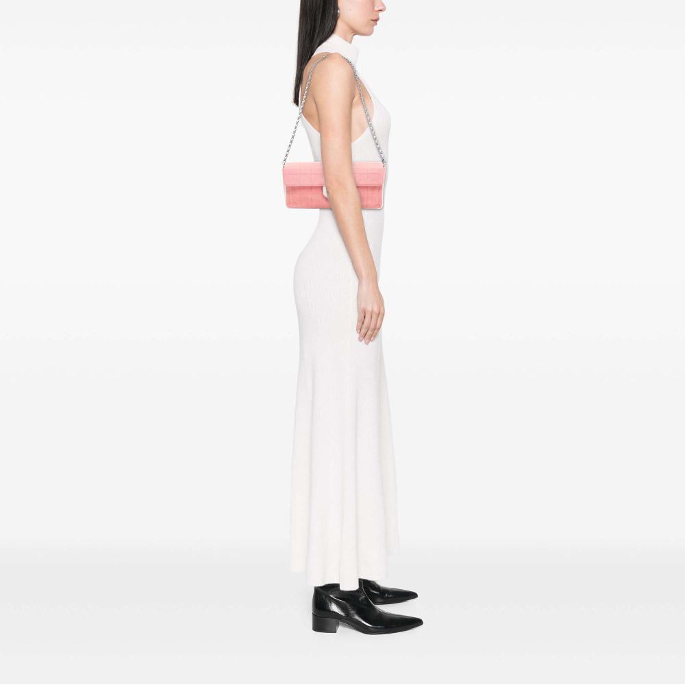 Chanel B Chanel Pink Blush Canvas Fabric Chocolate Bar East West Flap France