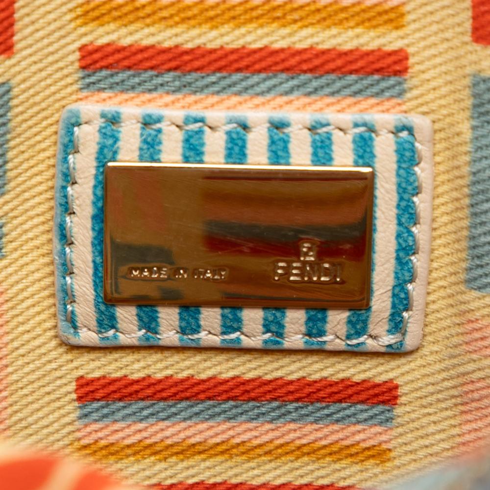 Fendi AB Fendi Blue Light Blue Denim Fabric Zucca Crossbody Italy